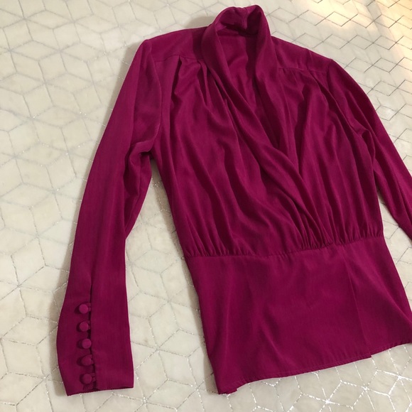 Chic Women's Blouse - Rich Magenta - Picture 2 of 8